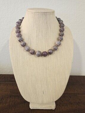 Vintage Purple Charoite Chunky Beaded Necklace 22"